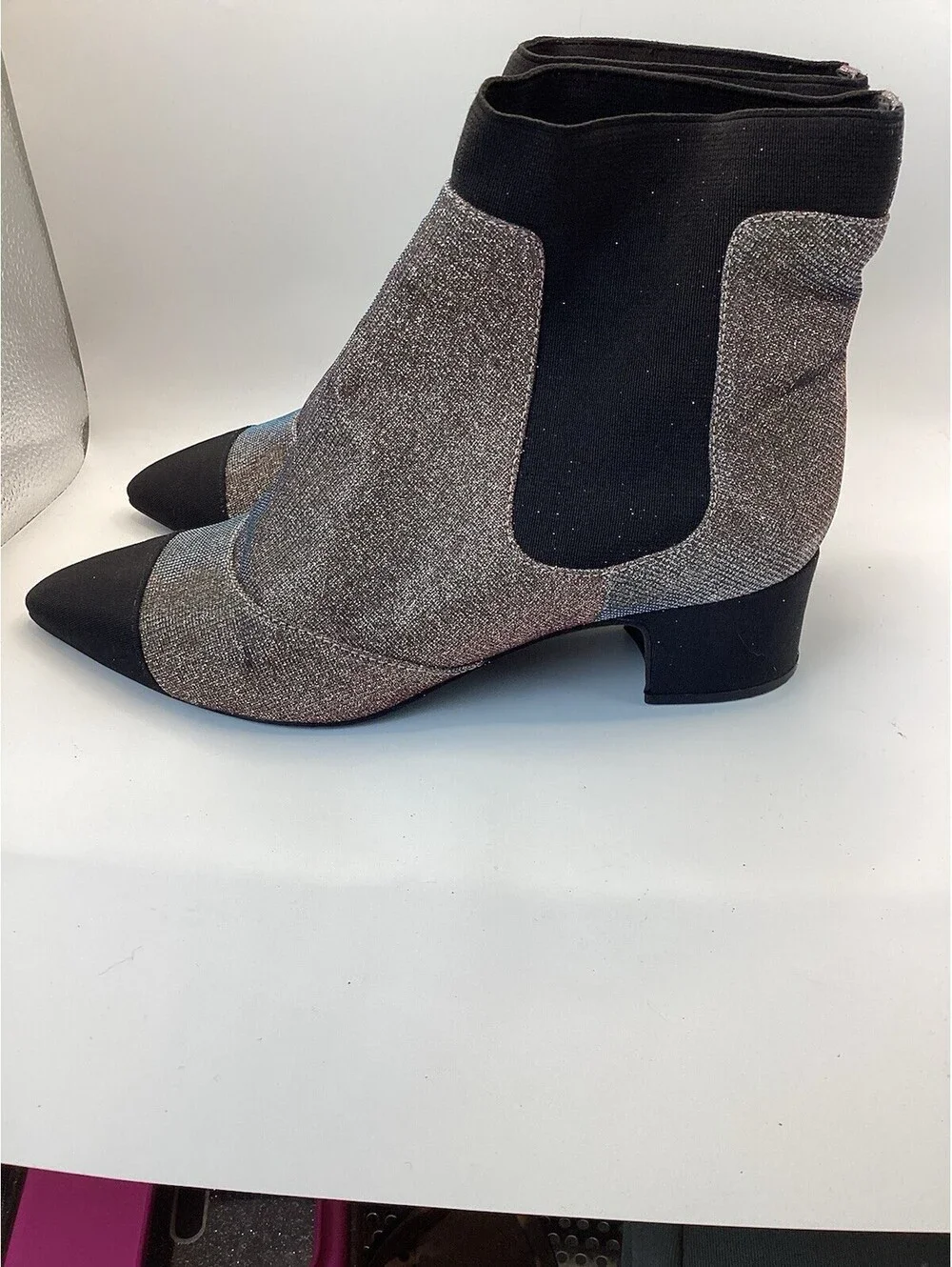 Vicenza Glitter Cap-toe Ankle Chelsea Boots Size 37